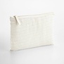 Striped Organic Cotton Accessory Pouch -  Grey Stripe