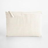 Striped Organic Cotton Accessory Pouch -  Red Stripe