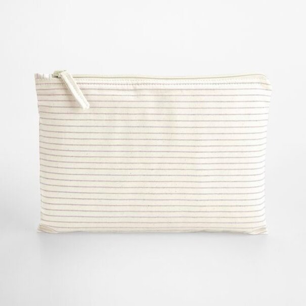 Westford Mill | Striped Organic Cotton Accessory Pouch -  Red Stripe