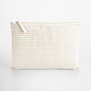 Striped Organic Cotton Accessory Pouch -  Red Stripe