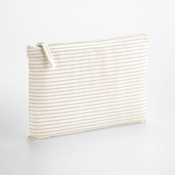 Westford Mill | Striped Organic Cotton Accessory Pouch -  Red Stripe