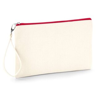 Canvas Wristlet - Natural/Red