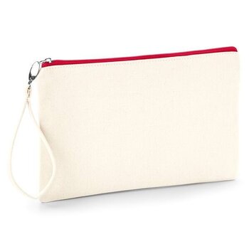 Westford Mill | Canvas Wristlet - Natural/Red