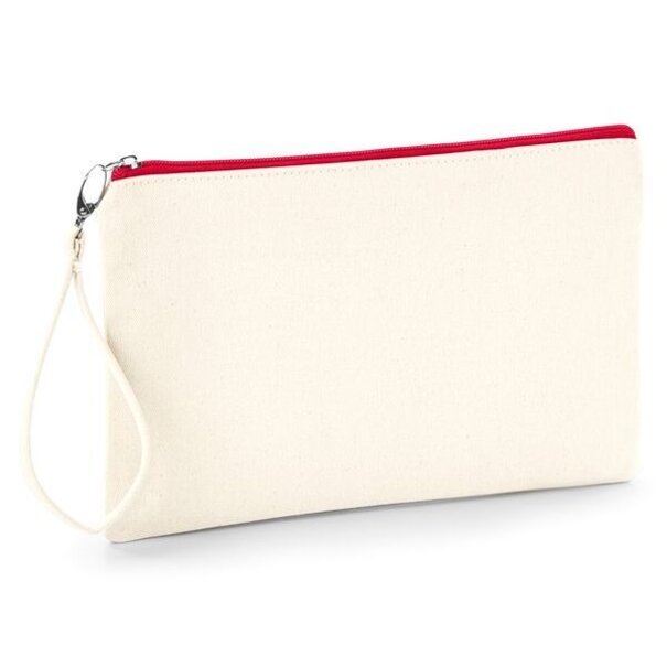 Westford Mill | Canvas Wristlet - Natural/Red