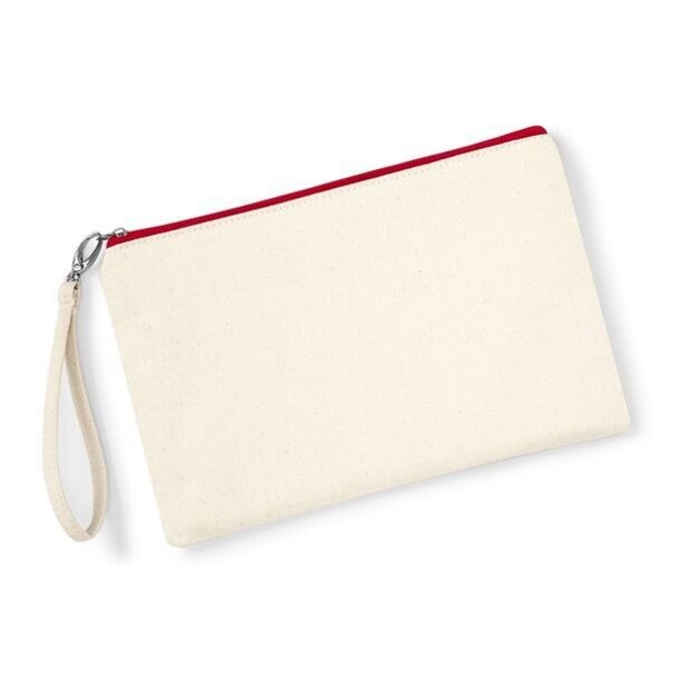 Westford Mill | Canvas Wristlet - Natural/Red