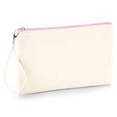 Canvas Wristlet - Natural/Pink