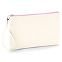 Canvas Wristlet - Natural/Pink