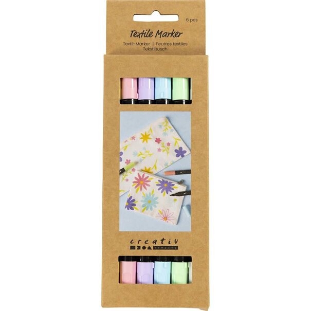 Creativ Company | Textielstiften Pastelkleuren / 6st.