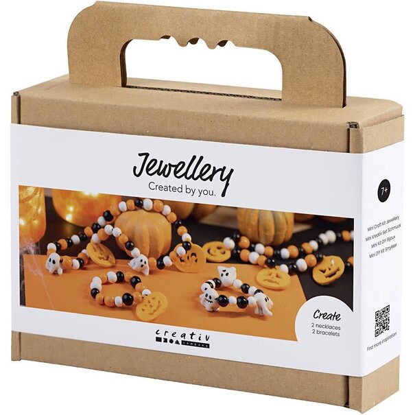 Creativ Company | Mini Hobbyset Halloween-Sieraden – Boetseren (Pompoen & Spookje)