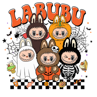 Textieltransfer DTF "Spooky Labubu Squad"