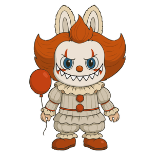 Textieltransfer DTF "PENNYWISE x Labubu"