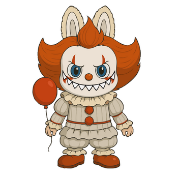 Feeërieke | Textieltransfer DTF "PENNYWISE x Labubu"