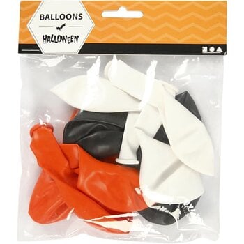 Halloween - Ballonnen / Wit oranje zwart