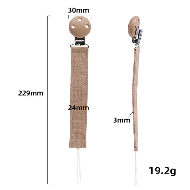 Funnies Speenkoord met clip -  Caramel