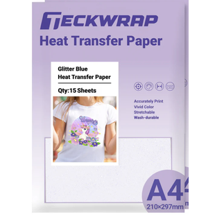 Inkjet Heat Transfer Paper  - Glitter Blue A4 (15 stuks)