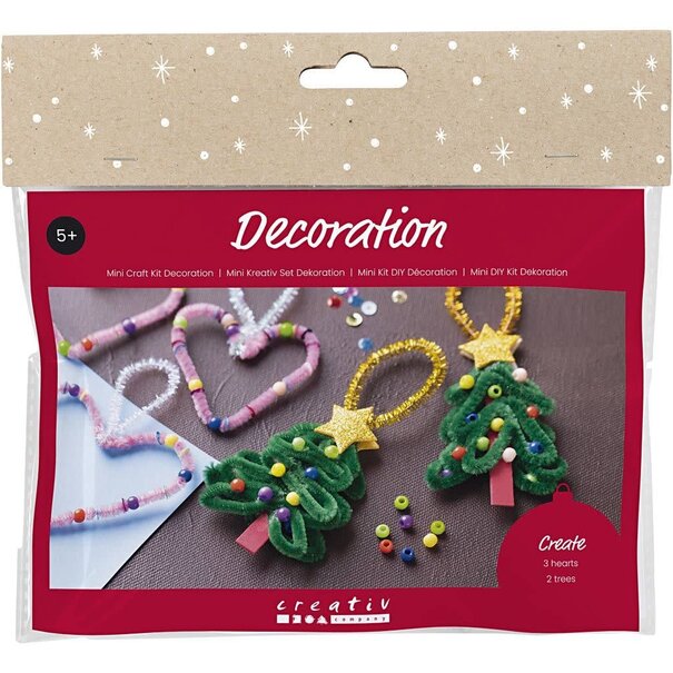 Mini Hobbyset Decoratie - Hartjes en Kerstbomen