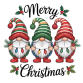Textieltransfer DTF "Merry Christmas Gnomes"