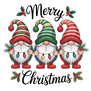 Textieltransfer DTF "Merry Christmas Gnomes"