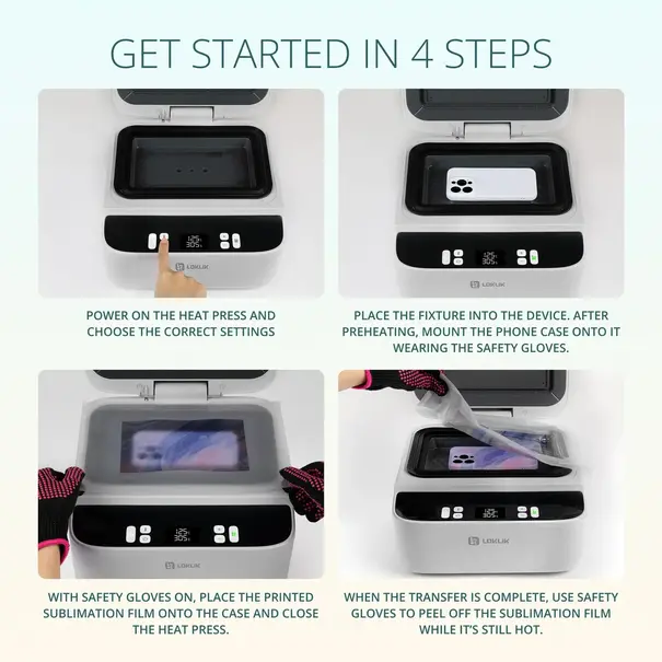 Loklik | LOKLiK Phone Case Heat Press - Daisy White