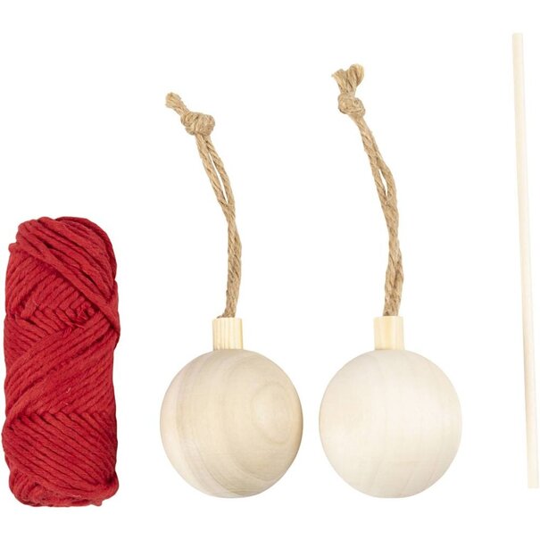 Creativ Company | Hobbyset Kerstballen - Macramé (kerstrood)