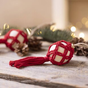 Hobbyset Kerstballen - Macramé (kerstrood)