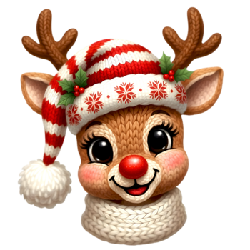 Feeërieke | Textieltransfer DTF "Knit & Cute Reindeer"