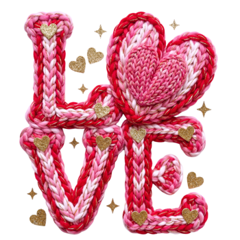 Feeërieke | Textieltransfer DTF "Gold Threaded  Love"