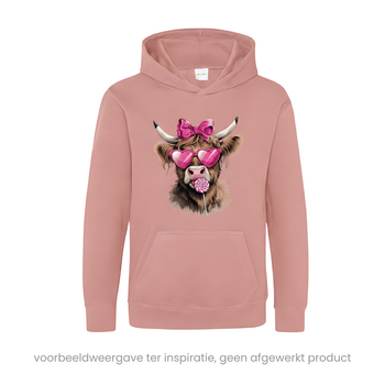 Feeërieke | Textieltransfer DTF "Pink Bella-Moo"