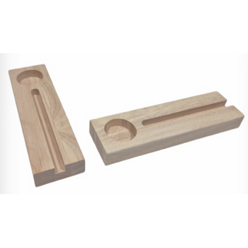 Tegelhouder met waxinelichthouder rubberwood