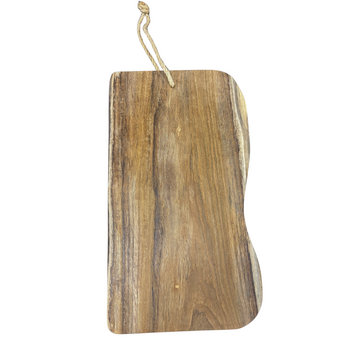 Snijplank teakhout rustiek recht met touw