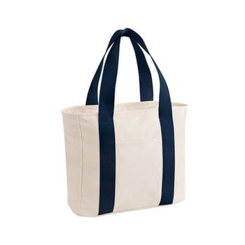 Bagbase | Edit Canvas Tote Bag - Natural / Navy
