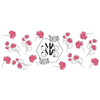 Feeërieke | UV DTF Sticker Wrap - Line Art Roses