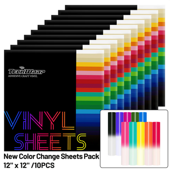 TeckwrapCraft | COLD Color Changing Vinyl Sheets Pack (10 PCS) TeckwrapCraft