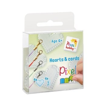 Pixelhobby | Set van 4 hart-vormige basisplaten & 4 color cords
