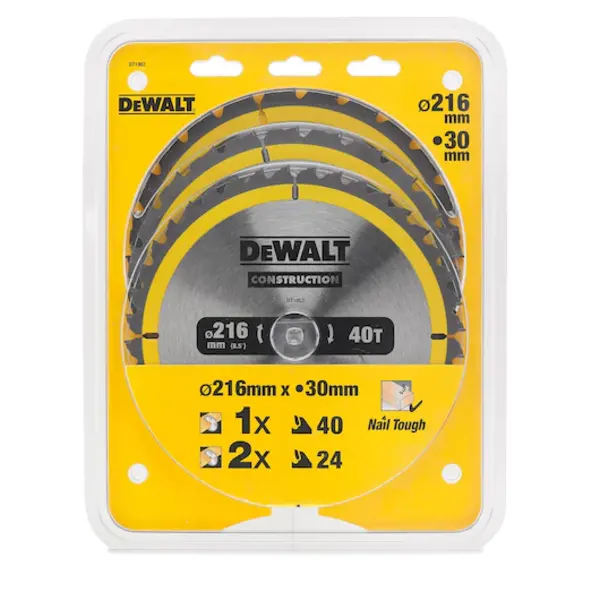 DeWalt 3-delige DeWalt set cirkelzaagbladenset (216mm)