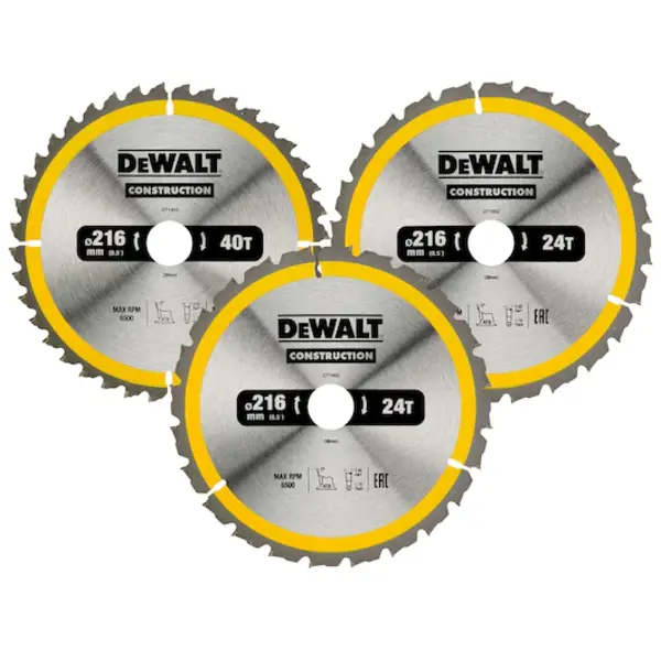 DeWalt 3-delige DeWalt set cirkelzaagbladenset (216mm)