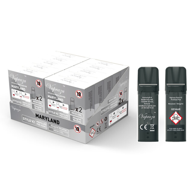 Vapraza Stylo V2 Prefilled Pods Silver (Maryland)