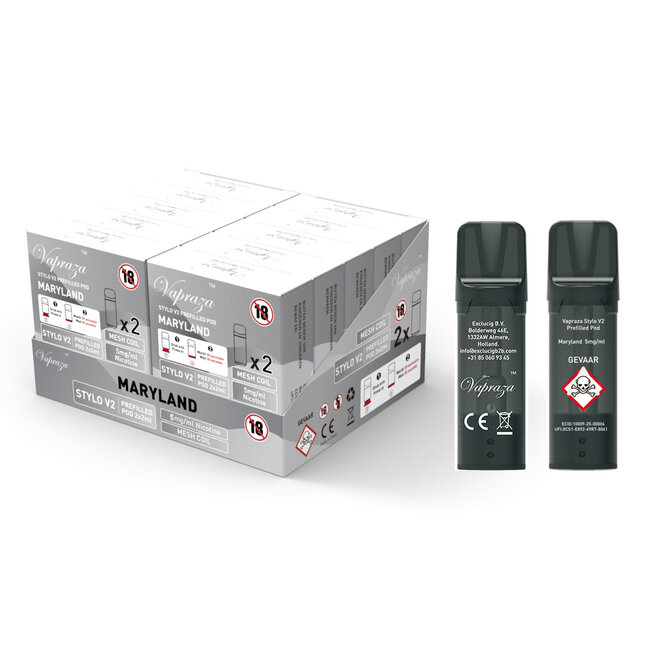 Vapraza Stylo V2 Prefilled Pods Silver (Maryland)
