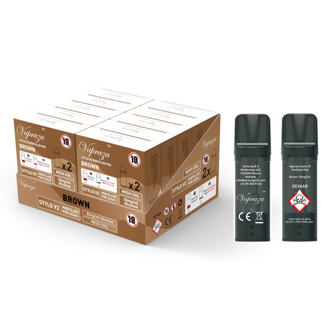 Vapraza Stylo V2 Prefilled Pods Brown (Shag)