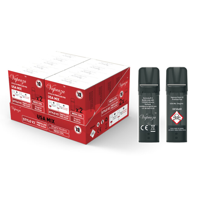 Vapraza Stylo V2 Prefilled Pods USA Mix
