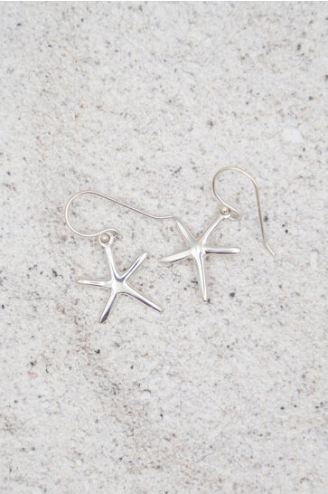 Oorbellen Star Fish Zilver