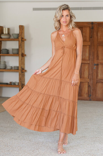 Jurk Alicia Strap Cognac