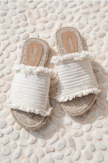 Slippers Garcia Fringe Ivoor