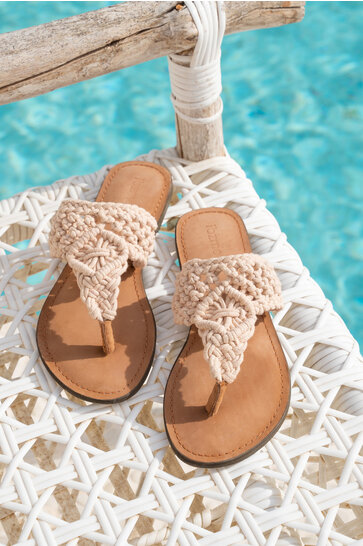 Slippers  Crochet Beige