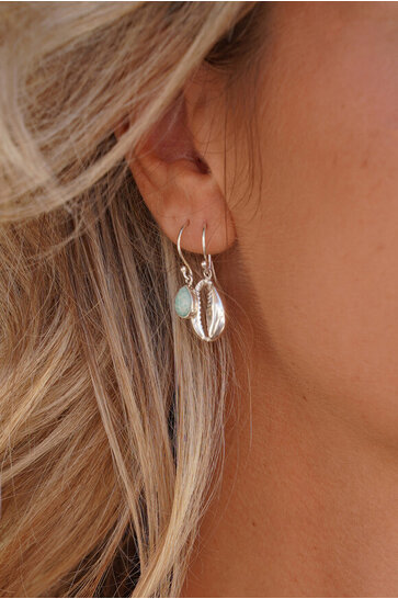 Oorbellen Amazonite Zilver