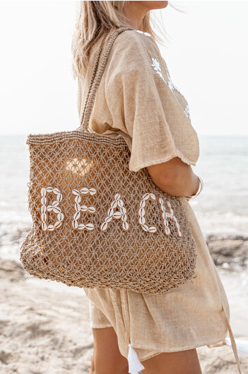 Beach Bag Seashell Beach Natural
