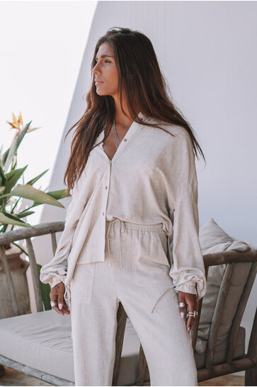 Lyana Linen Pants Light Beige