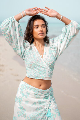 Wrap Top Adella Aqua