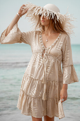 Kurzes Kleid Leafy Sand