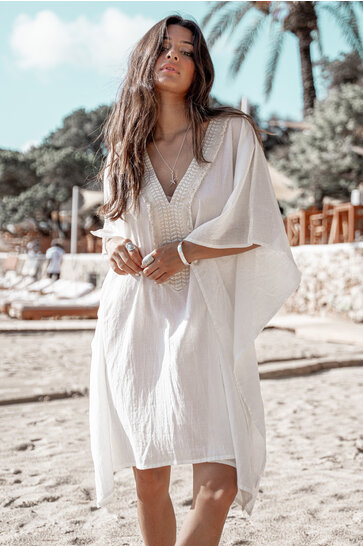 Short Kaftan Azzurra Ivory